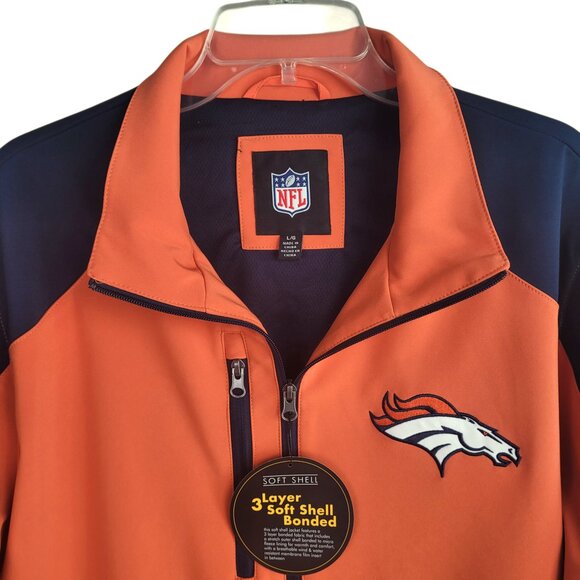 NFL Denver Broncos Jacket Coat Men's L Soft Shell Full Zip Football Sports G-lll - Picture 8 of 14